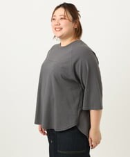 OLKJA03069 eur3(エウルキューブ) 【大きいサイズ】ロゴ刺繍ラグランカットソー ダークグレー(93)