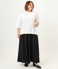 OLKJA05049 eur3(エウルキューブ) 【大きいサイズ】エンボスロゴTシャツ ホワイト(90)