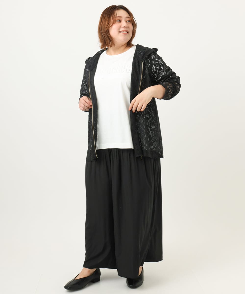 OLKJA05049 eur3(エウルキューブ) 【大きいサイズ】エンボスロゴTシャツ ホワイト(90)