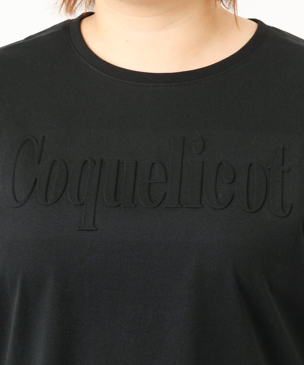 OLKJA05049 eur3(エウルキューブ) 【大きいサイズ】エンボスロゴTシャツ ブラック(94)
