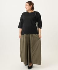 OLKJA05049 eur3(エウルキューブ) 【大きいサイズ】エンボスロゴTシャツ ブラック(94)