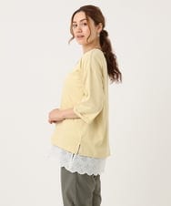 OLKJA10049 eur3(エウルキューブ) 【大きいサイズ/接触冷感】UVカットロールアップスリーブカットソー ライトイエロー(20)