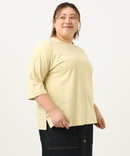 OLKJA10049 eur3(エウルキューブ) 【大きいサイズ/接触冷感】UVカットロールアップスリーブカットソー ライトイエロー(20)
