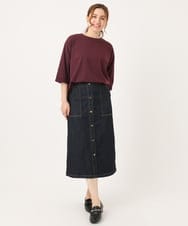 OLKJA10049 eur3(エウルキューブ) 【大きいサイズ/接触冷感】UVカットロールアップスリーブカットソー ワイン(77)