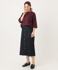 OLKJA10049 eur3(エウルキューブ) 【大きいサイズ/接触冷感】UVカットロールアップスリーブカットソー ワイン(77)