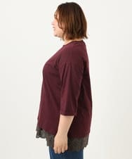 OLKJA10049 eur3(エウルキューブ) 【大きいサイズ/接触冷感】UVカットロールアップスリーブカットソー ワイン(77)