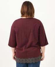 OLKJA10049 eur3(エウルキューブ) 【大きいサイズ/接触冷感】UVカットロールアップスリーブカットソー ワイン(77)