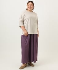 OLKJA10049 eur3(エウルキューブ) 【大きいサイズ/接触冷感】UVカットロールアップスリーブカットソー グレージュ(89)