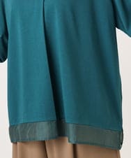 OLKJD01079 eur3(エウルキューブ) 【大きいサイズ/接触冷感/UVカット】Vネック裾シア―カットソー グリーン
