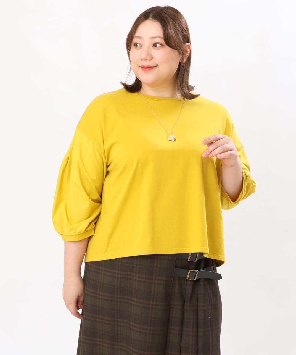 OLKJS04079 eur3(エウルキューブ) 【大きいサイズ】ゆるスリーブカットソー マスタード(26)