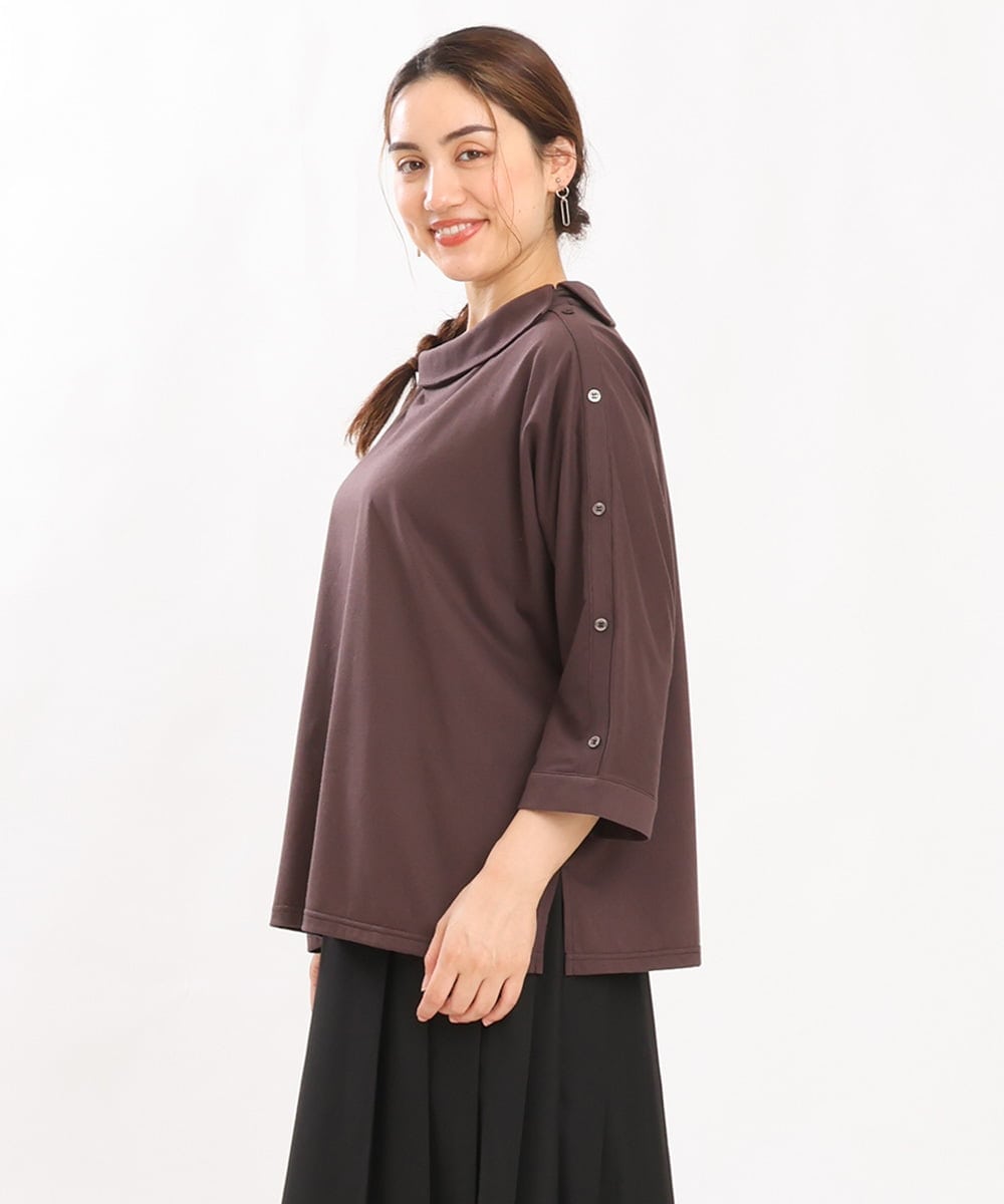 OLKJS14079 eur3(エウルキューブ) 【大きいサイズ】ドクターカラーカットソー ブラウン(87)