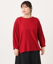 OLKKA08069 eur3(エウルキューブ) 【大きいサイズ】シャーリングジャージープルオーバー レッド(05)