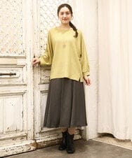 OLKKA08069 eur3(エウルキューブ) 【大きいサイズ】シャーリングジャージープルオーバー イエロー(25)