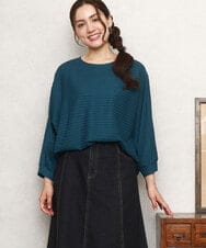 OLKKA08069 eur3(エウルキューブ) 【大きいサイズ】シャーリングジャージープルオーバー グリーン(35)