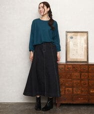 OLKKA08069 eur3(エウルキューブ) 【大きいサイズ】シャーリングジャージープルオーバー グリーン(35)