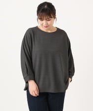 OLKKA08069 eur3(エウルキューブ) 【大きいサイズ】シャーリングジャージープルオーバー ダークグレー(93)