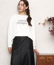 OLKKA22059 eur3(エウルキューブ) 【大きいサイズ】裾ラウンドロゴTシャツ ホワイト(90)