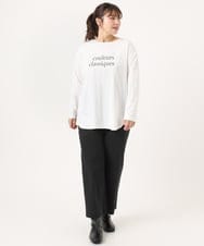 OLKKA22059 eur3(エウルキューブ) 【大きいサイズ】裾ラウンドロゴTシャツ ホワイト(90)