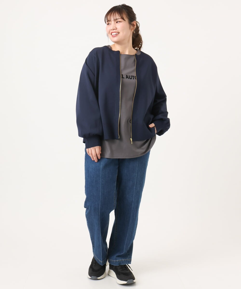 OLKKA22059 eur3(エウルキューブ) 【大きいサイズ】裾ラウンドロゴTシャツ グレー(92)