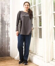 OLKKA22059 eur3(エウルキューブ) 【大きいサイズ】裾ラウンドロゴTシャツ グレー(92)