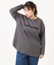 OLKKA22059 eur3(エウルキューブ) 【大きいサイズ】裾ラウンドロゴTシャツ グレー(92)