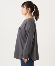 OLKKA22059 eur3(エウルキューブ) 【大きいサイズ】裾ラウンドロゴTシャツ グレー(92)