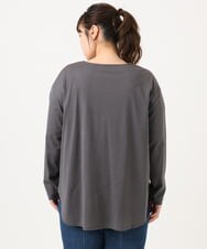 OLKKA22059 eur3(エウルキューブ) 【大きいサイズ】裾ラウンドロゴTシャツ グレー(92)