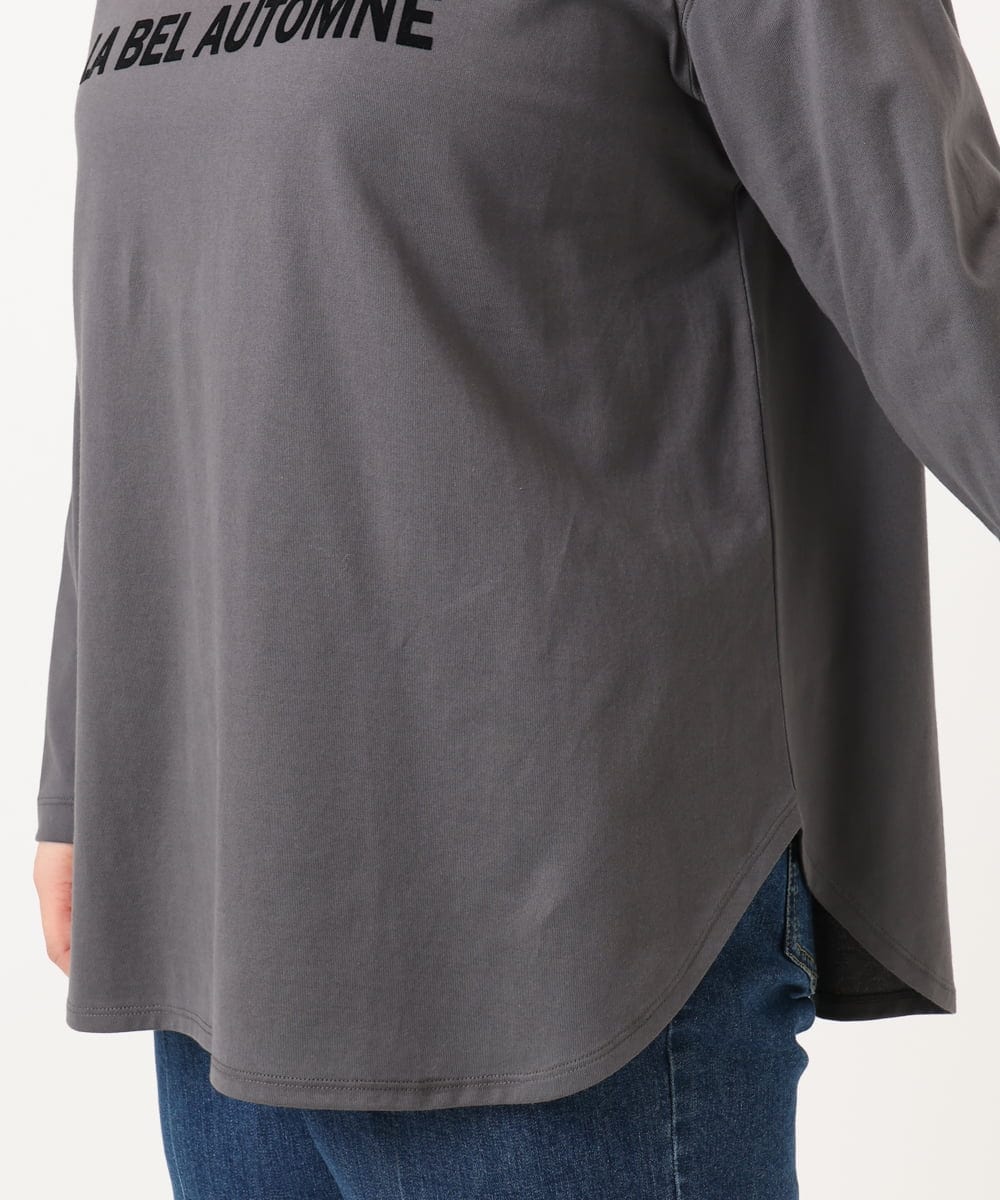 OLKKA22059 eur3(エウルキューブ) 【大きいサイズ】裾ラウンドロゴTシャツ グレー(92)