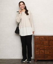 OLKKA24099 eur3(エウルキューブ) 【大きいサイズ】シャツレイヤード風カットソー ベージュ(82)