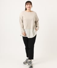 OLKKA24099 eur3(エウルキューブ) 【大きいサイズ】シャツレイヤード風カットソー ベージュ(82)