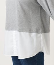 OLKKA24099 eur3(エウルキューブ) 【大きいサイズ】シャツレイヤード風カットソー グレー(92)