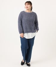 OLKKA24099 eur3(エウルキューブ) 【大きいサイズ】シャツレイヤード風カットソー グレー(92)
