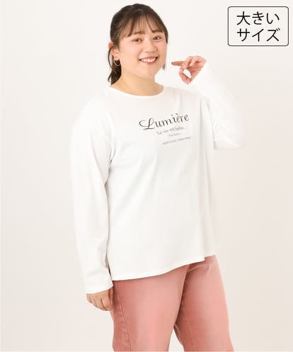 OLKKD09064 eur3 【大きいサイズ】ドロップショルダーロゴTシャツ