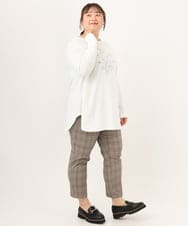OLKKD10064 eur3(エウルキューブ) 【大きいサイズ】プリント長袖Tシャツ ホワイト