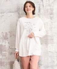 OLKKD10064 eur3(エウルキューブ) 【大きいサイズ】プリント長袖Tシャツ ホワイト