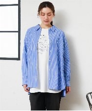 OLKKD10064 eur3(エウルキューブ) 【大きいサイズ】プリント長袖Tシャツ ホワイト