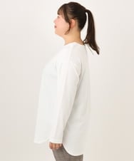 OLKKD10064 eur3(エウルキューブ) 【大きいサイズ】プリント長袖Tシャツ ホワイト