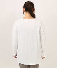 OLKKD10064 eur3(エウルキューブ) 【大きいサイズ】プリント長袖Tシャツ ホワイト