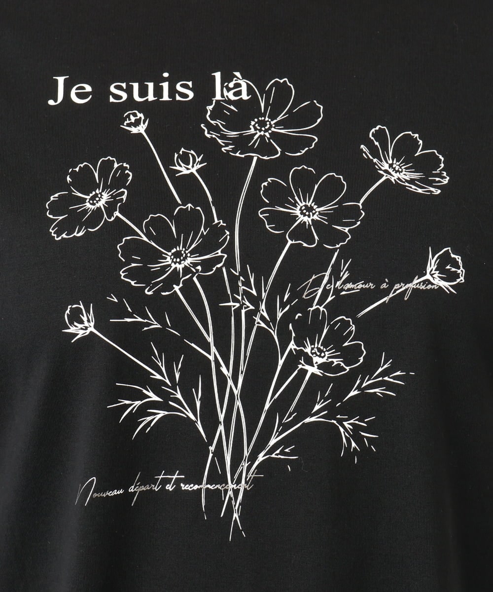 OLKKD10064 eur3(エウルキューブ) 【大きいサイズ】プリント長袖Tシャツ ブラック