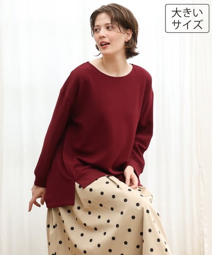 OLKKD11089  【大きいサイズ】袖リブイレヘムカットソー