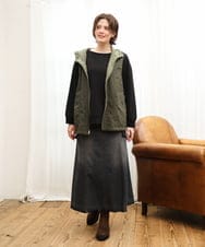OLKKD11089 eur3(エウルキューブ) 【大きいサイズ】袖リブイレヘムカットソー ブラック