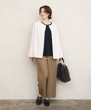 OLKKD15064 eur3(エウルキューブ) 【大きいサイズ】リップルボーダーカットソー ネイビー