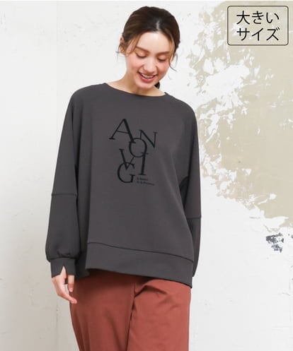 OLKKD23069 eur3 【大きいサイズ】ジョーゼットダンボールロゴプルオーバー