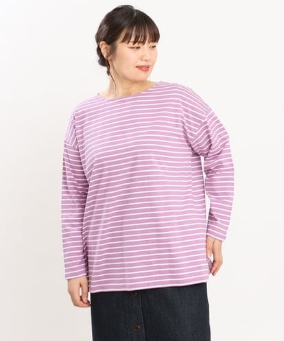OLKKS08069  【大きいサイズ/11号サイズあり】ボーダーカットソー