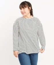OLKKS08069 eur3(エウルキューブ) 【大きいサイズ/11号サイズあり】ボーダーカットソー ホワイト(90)