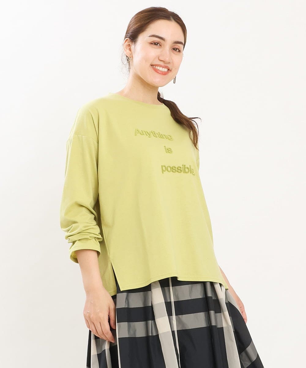 OLKKS10079 eur3(エウルキューブ) 【大きいサイズ】ベーシックロゴカットソー ライトグリーン(30)