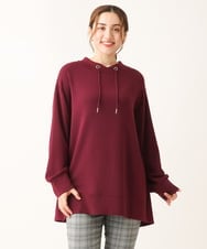 OLKKS16079 eur3(エウルキューブ) 【大きいサイズ】フーディー風トップス ワイン(77)