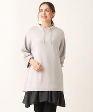 OLKKS16079 eur3(エウルキューブ) 【大きいサイズ】フーディー風トップス ライトグレー(91)