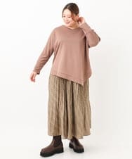 OLKKV05089 eur3(エウルキューブ) 【大きいサイズ】アシメヘムジャージートップス モカ(84)