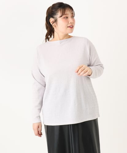 OLKLA14069  【大きいサイズ】ぽこぽこシャーリングトップス